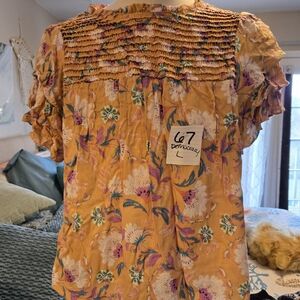 Democracy Yellow Floral Blouse
